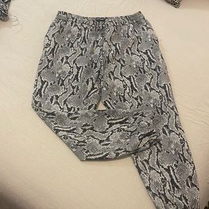 Snakeskin Print Joggers